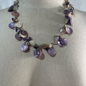 Elegant Purple and Cream Shell Necklace
